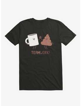 Teamwork Coffee And Poop Black T-Shirt, , hi-res