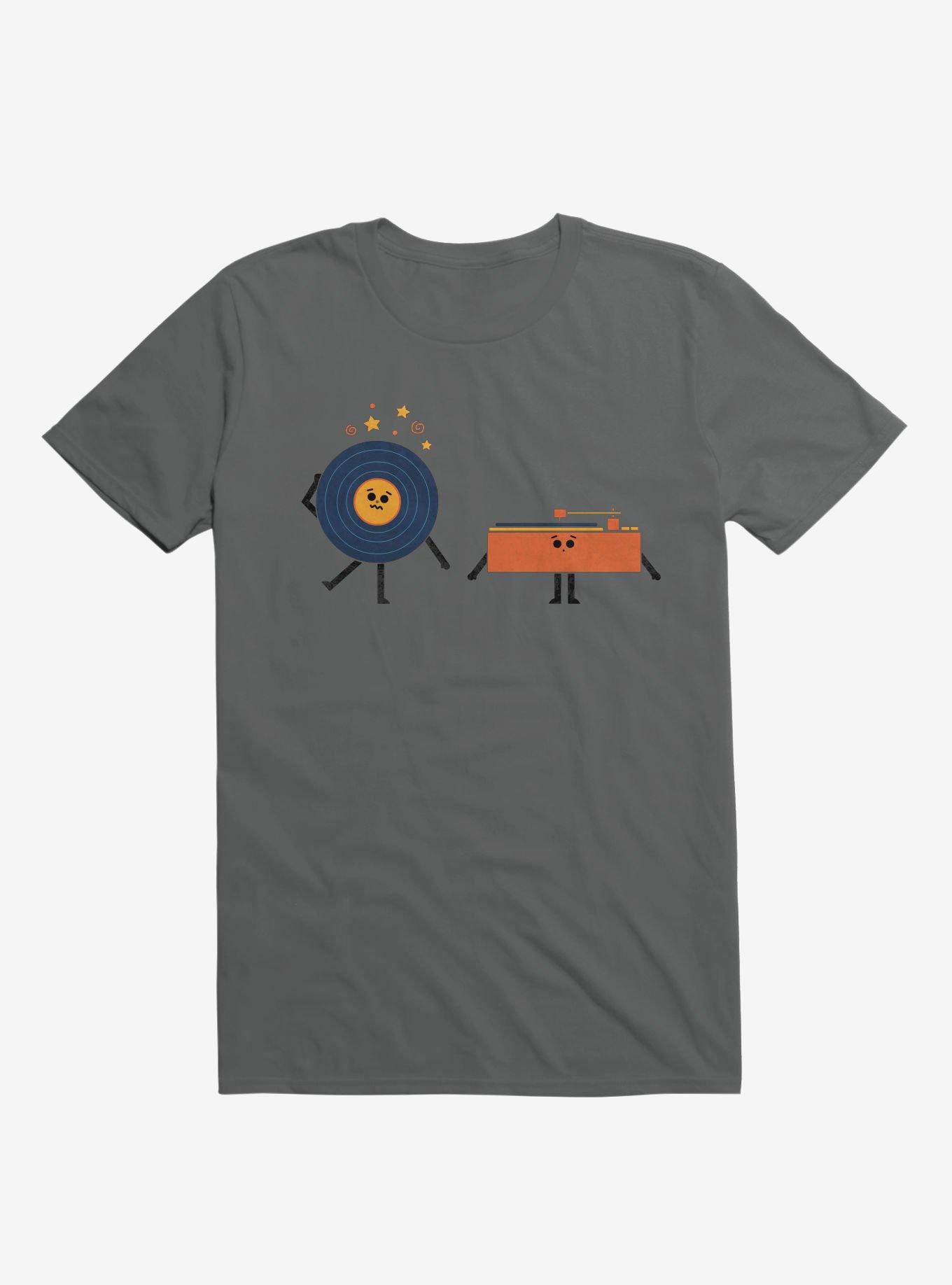 Dizzy Record With Record Player Charcoal Grey T-Shirt, , hi-res