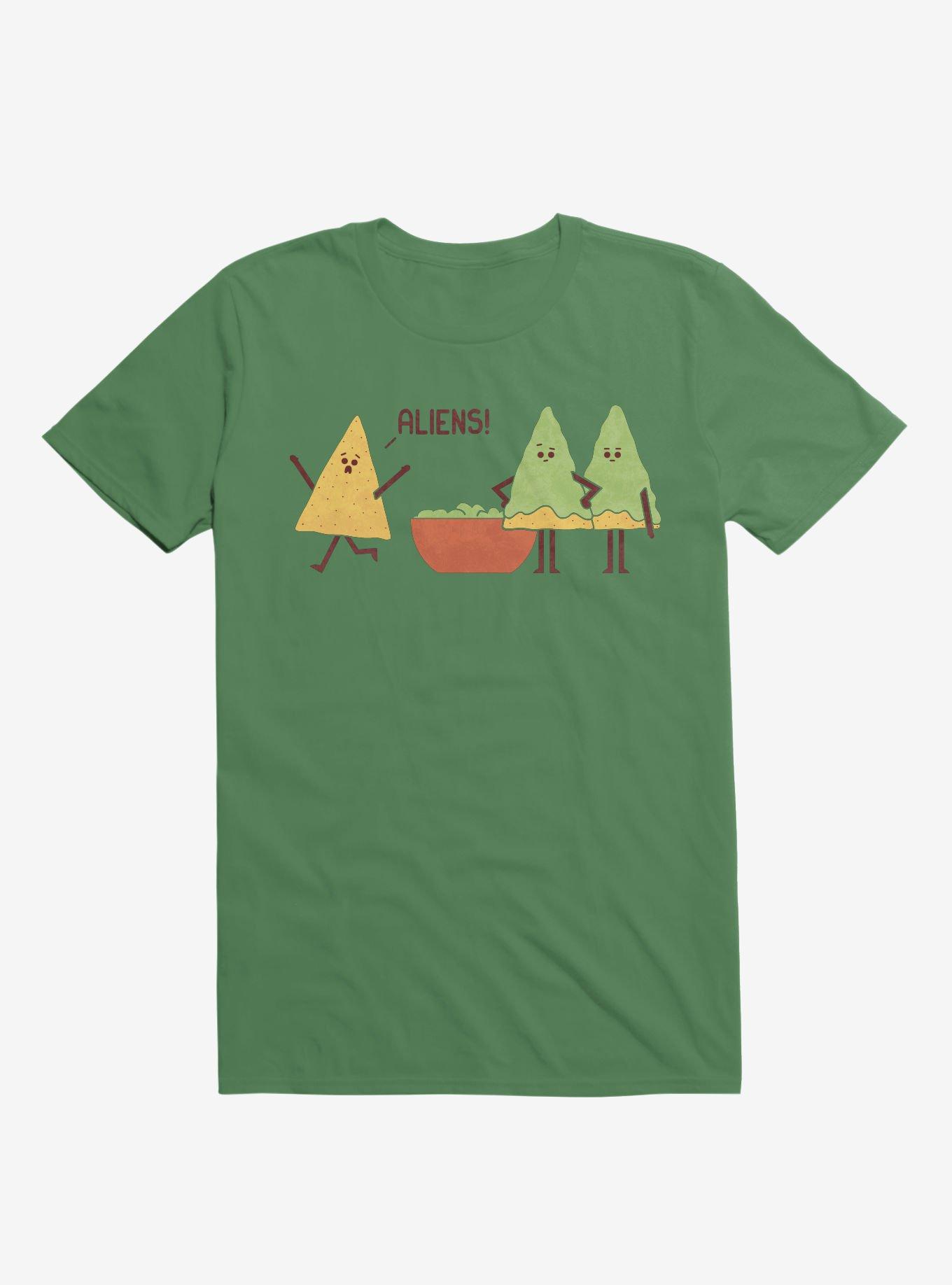 Aliens! Chip Guacamole Dip Irish Green T-Shirt, , hi-res