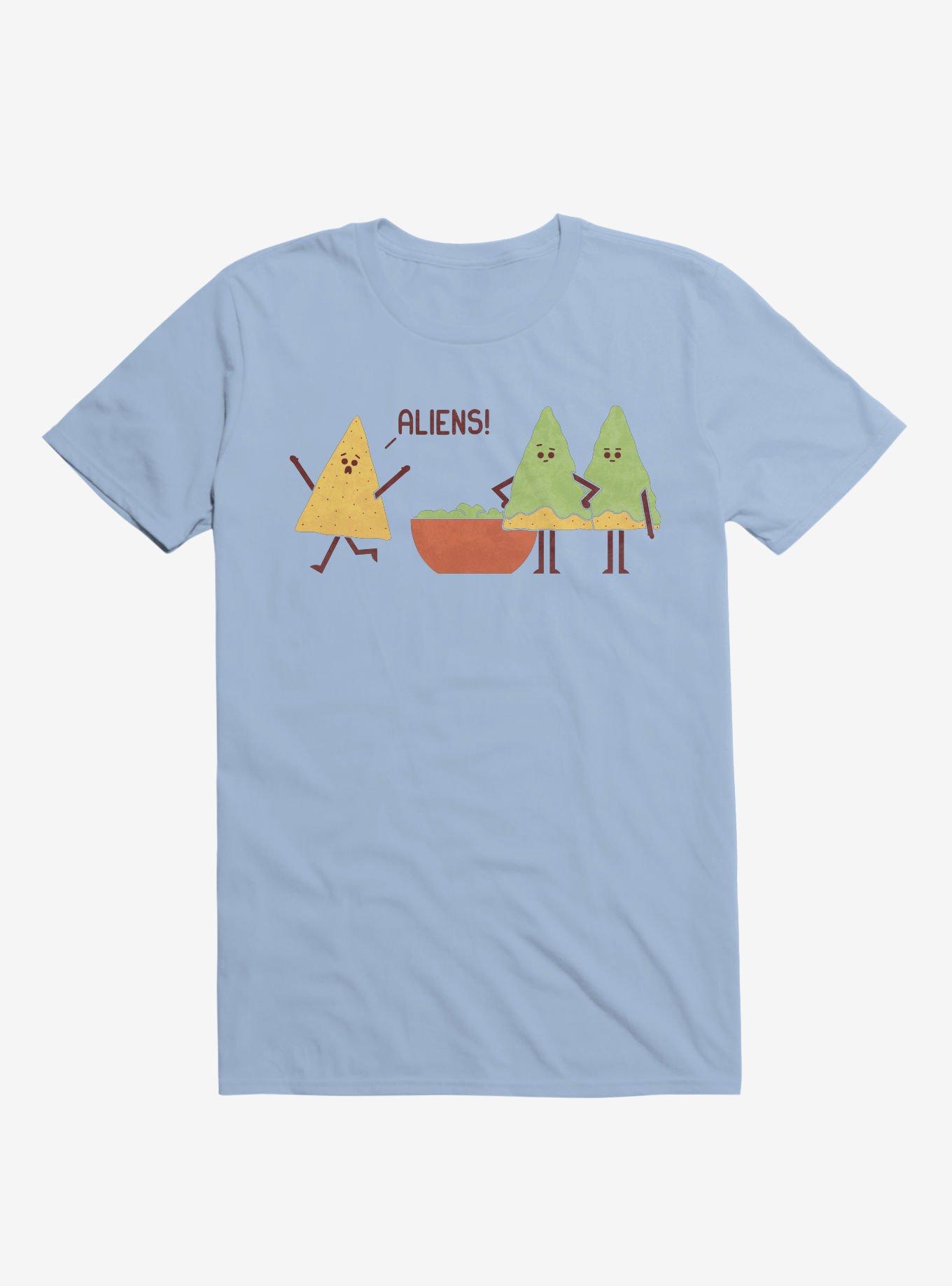 Aliens! Chip Guacamole Dip Light Blue T-Shirt, LIGHT BLUE, hi-res