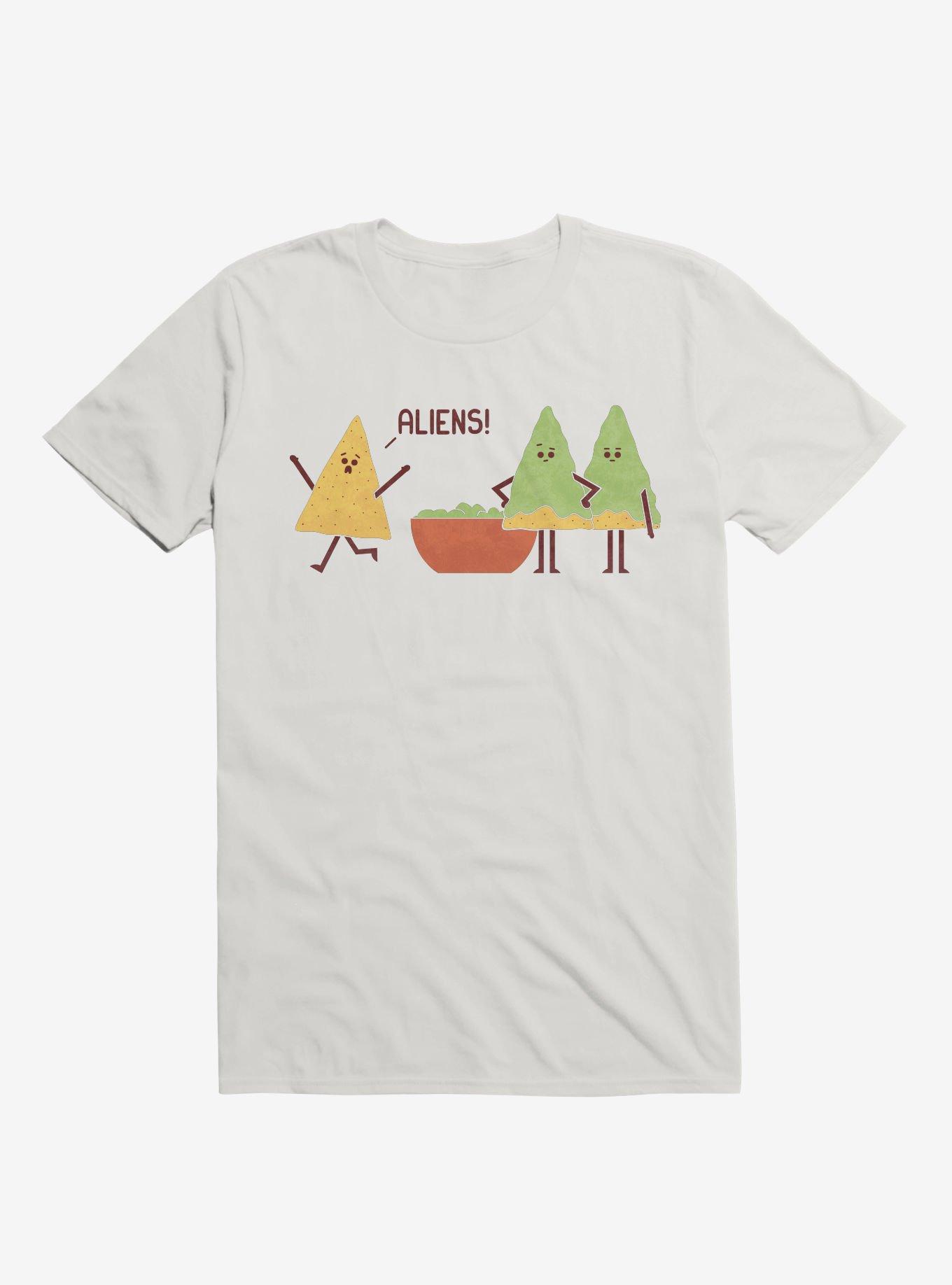 Aliens! Chip Guacamole Dip White T-Shirt, WHITE, hi-res