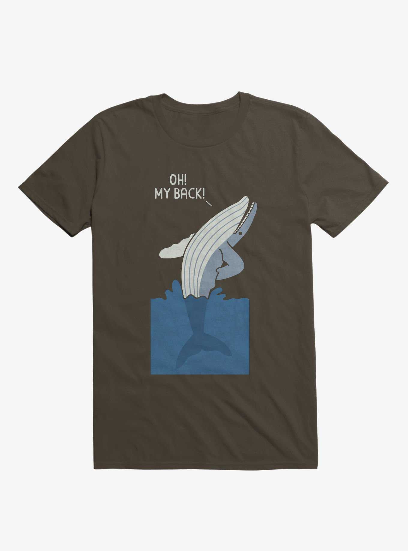 Bad Back Whale Oh! My Back! Brown T-Shirt, , hi-res