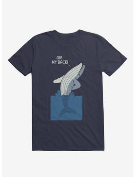 Bad Back Whale Oh! My Back! Navy Blue T-Shirt, , hi-res