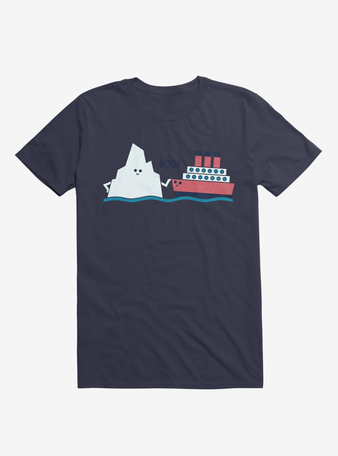 Iceberg Boop Ship Navy Blue T-Shirt, NAVY, hi-res