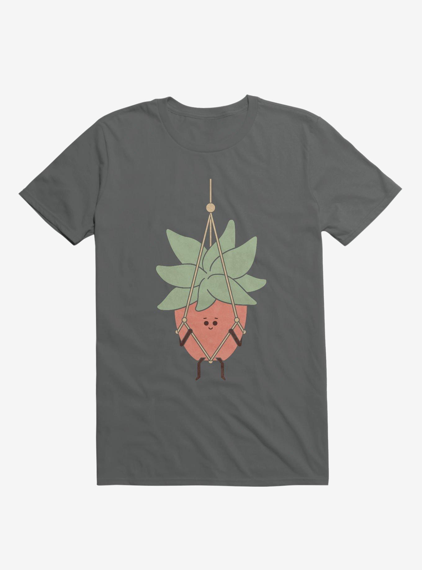 Hang In There House Plant Charcoal Grey T-Shirt, CHARCOAL, hi-res