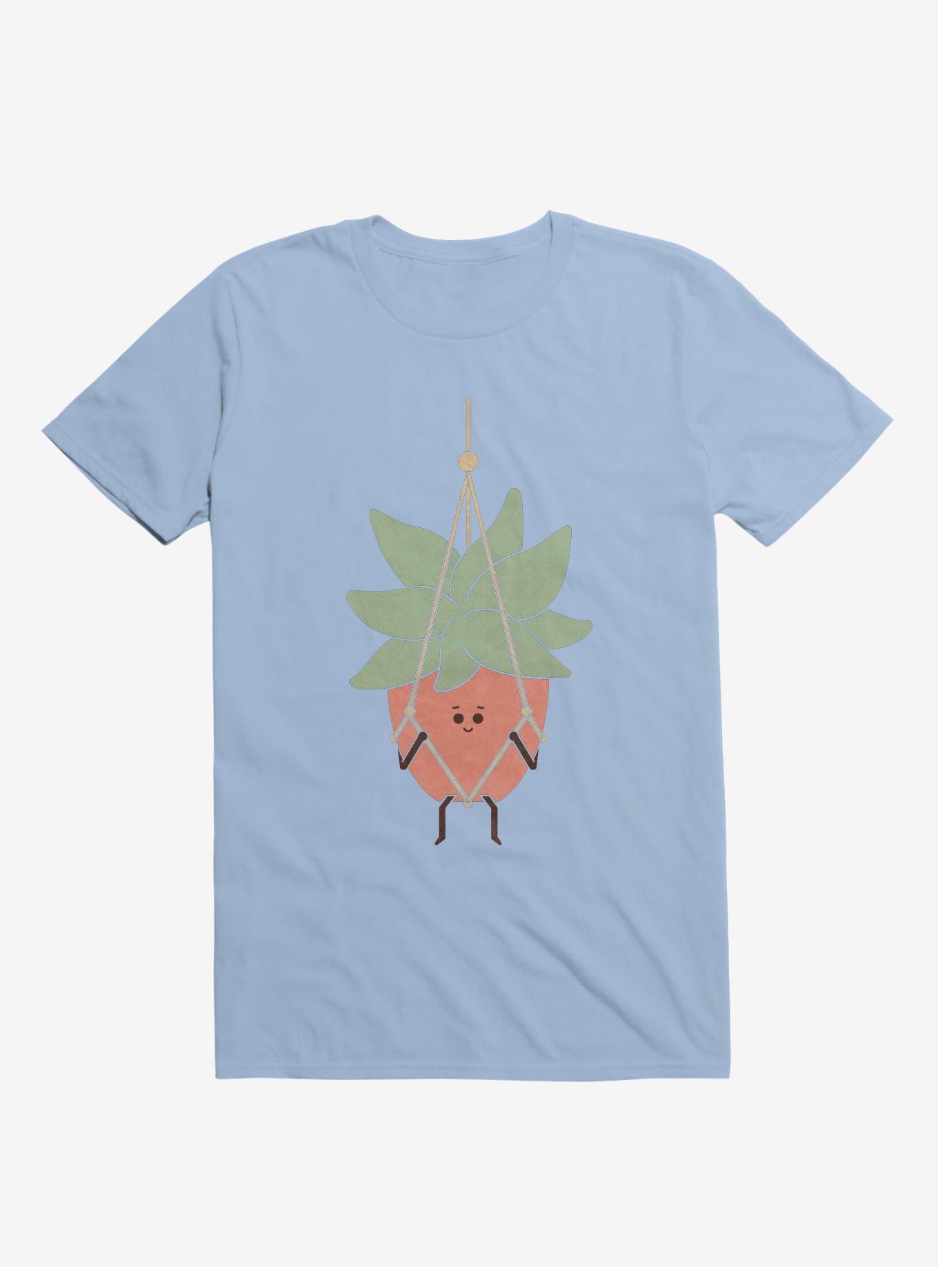 Hang In There House Plant Light Blue T-Shirt, LIGHT BLUE, hi-res