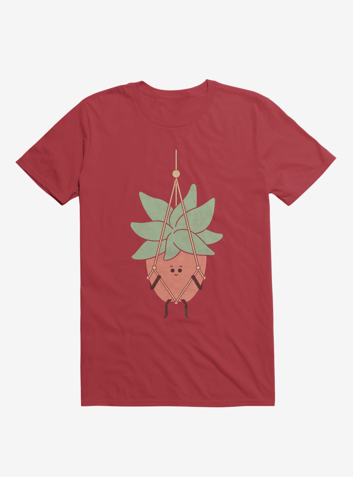Hang In There House Plant Red T-Shirt, RED, hi-res