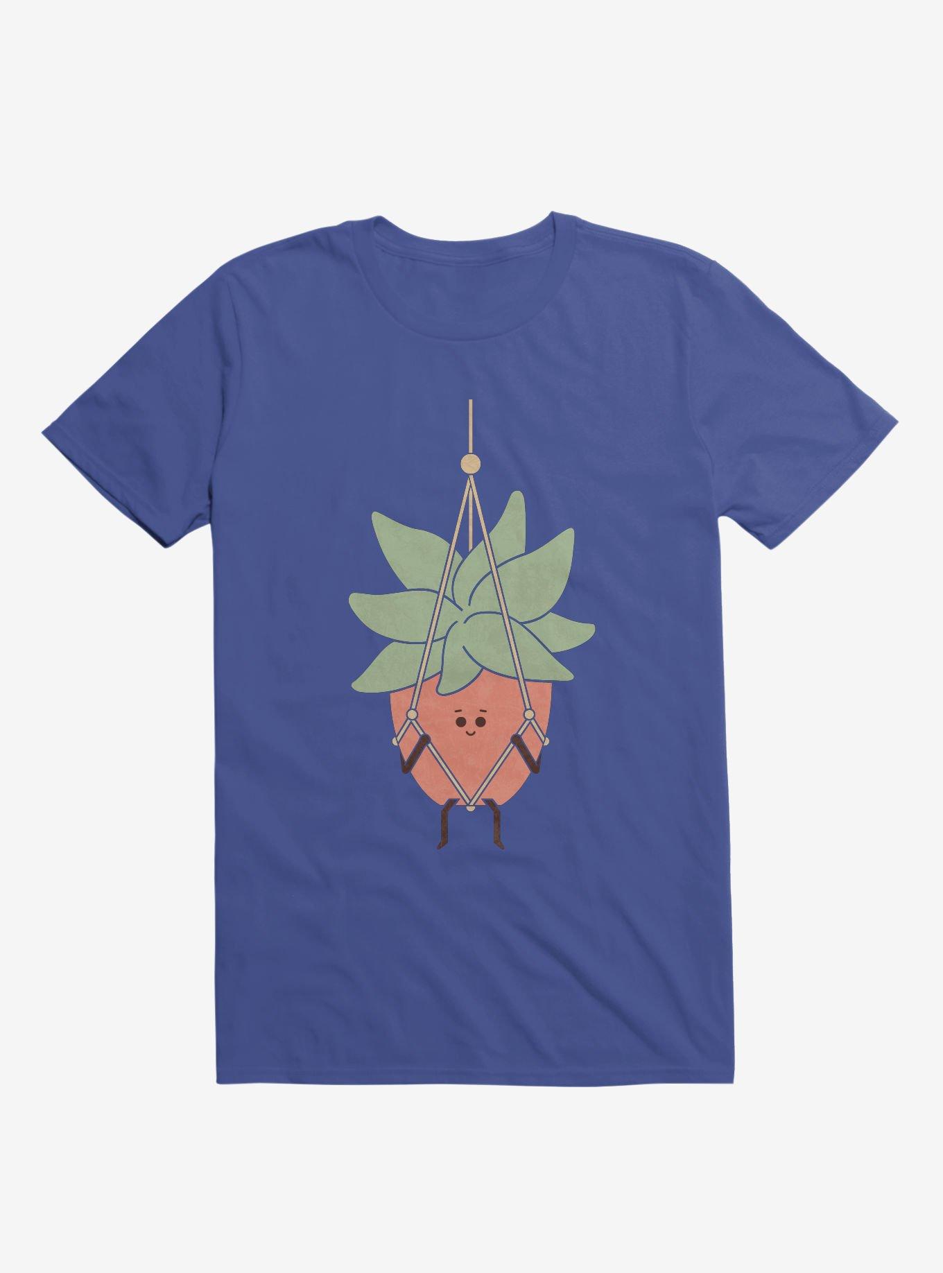 Hang In There House Plant Royal Blue T-Shirt, ROYAL, hi-res