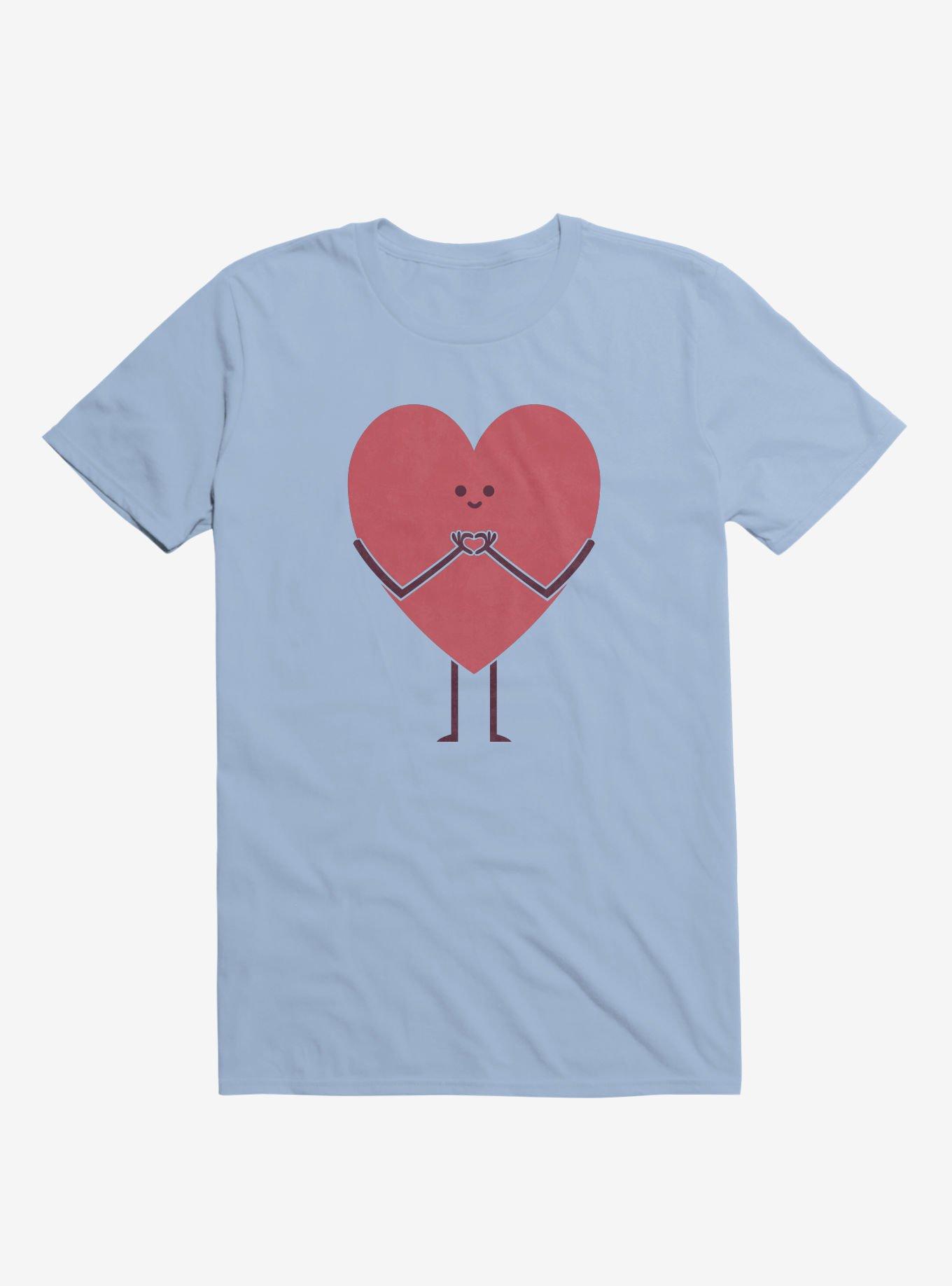 Heart Making Heart Hands Light Blue T-Shirt, , hi-res