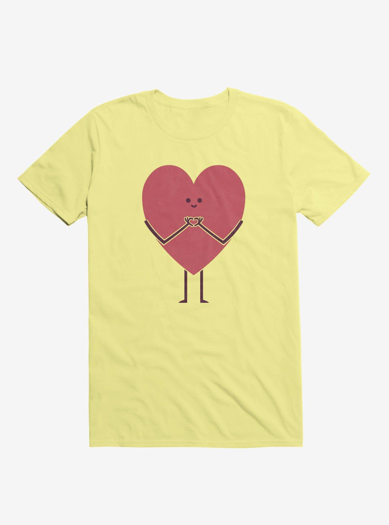 THRDLESS Heart Making Heart Hands Corn Silk Yellow T-Shirt