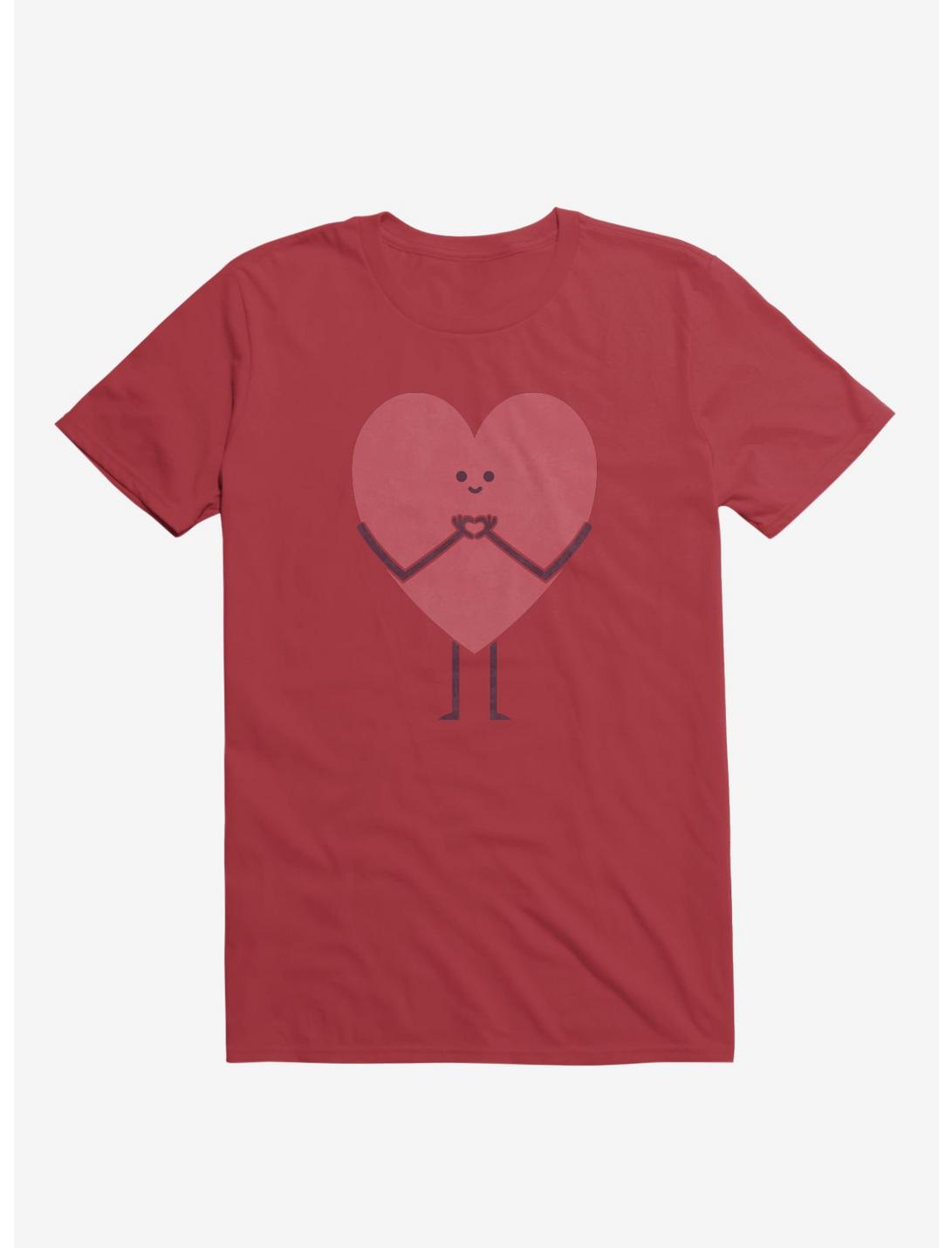 Heart Making Heart Hands Red T-Shirt, RED, hi-res
