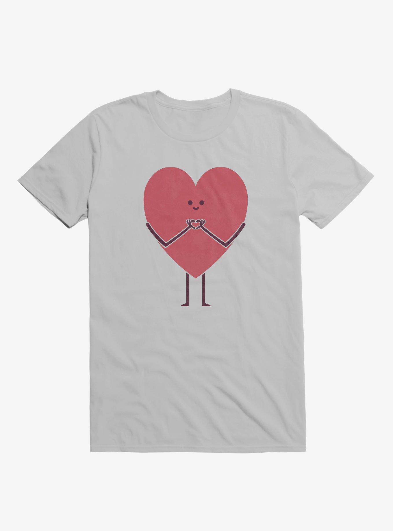 Heart Making Heart Hands Ice Grey T-Shirt, ICE GREY, hi-res