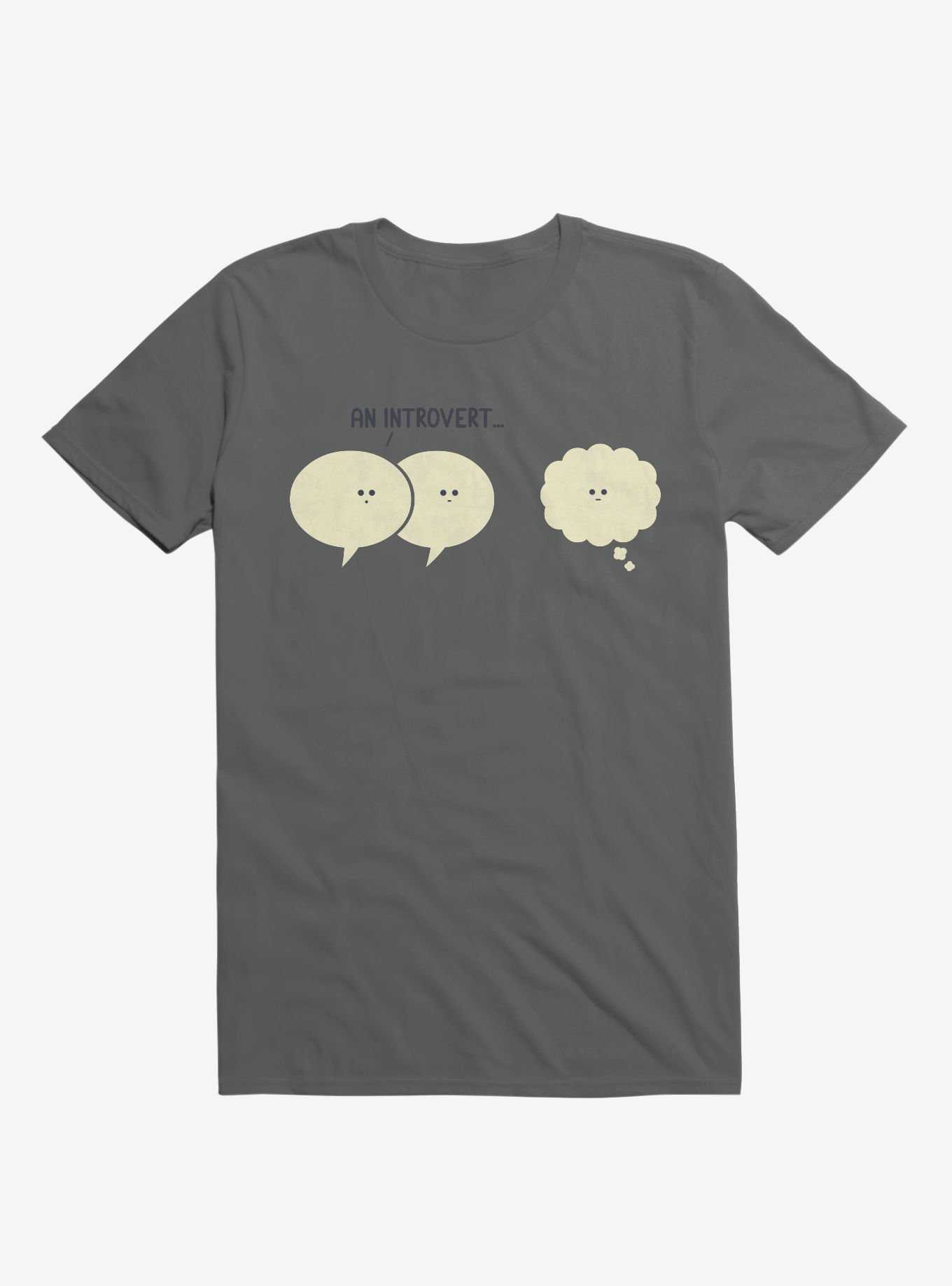 An Introvert... Speech And Thought Bubbles Charcoal Grey T-Shirt, , hi-res