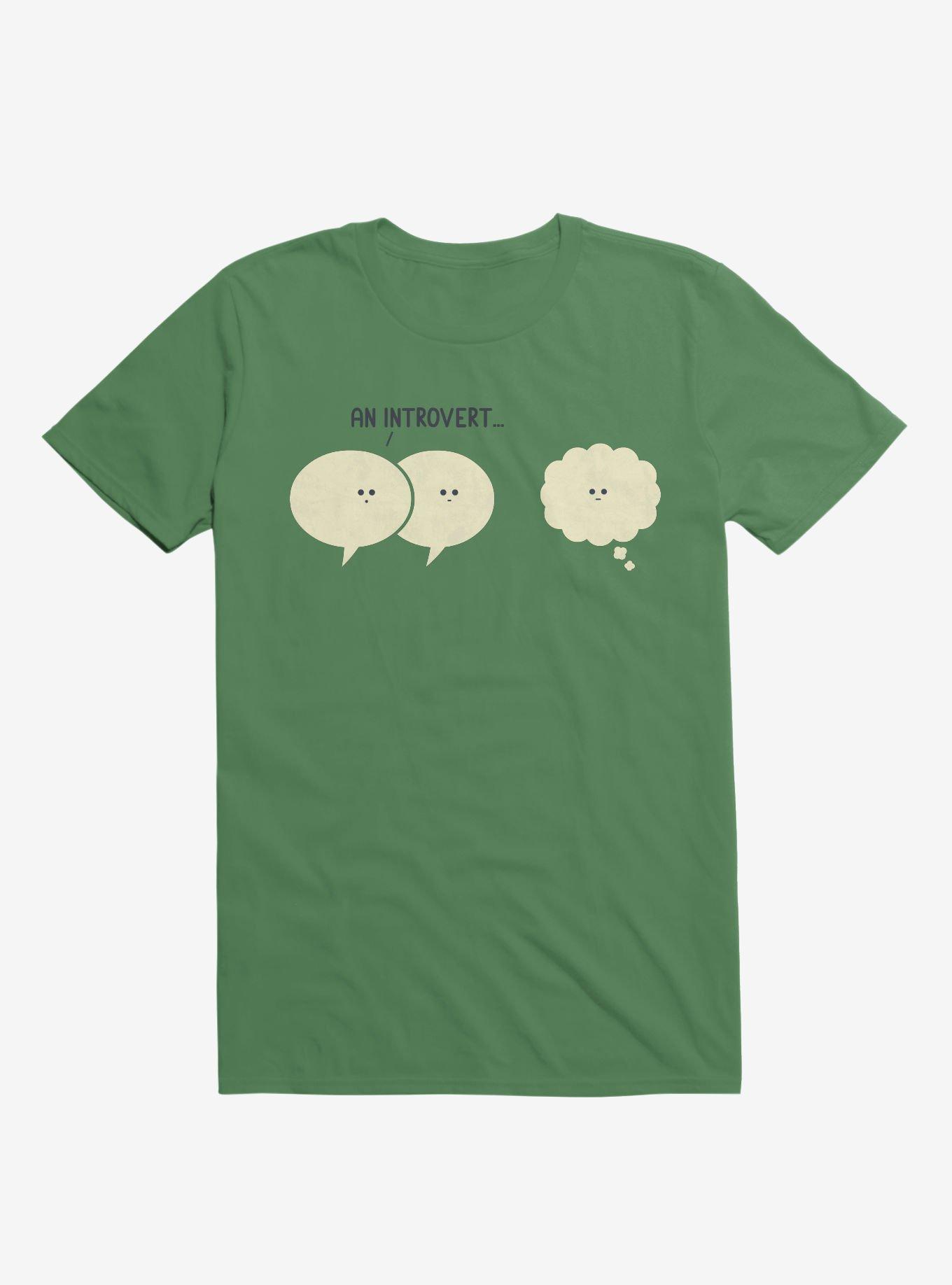 An Introvert... Speech And Thought Bubbles Irish Green T-Shirt, IRISH GREEN, hi-res