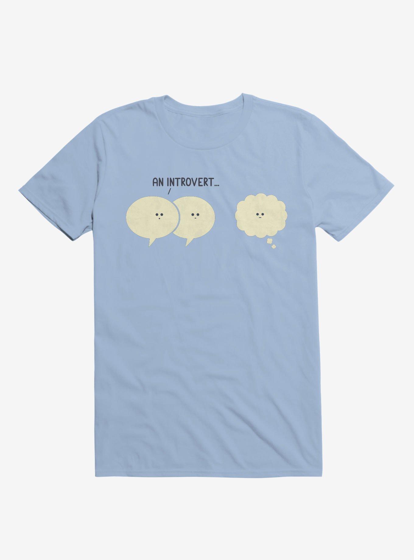 THRDLESS An Introvert... Speech And Thought Bubbles Light Blue T-Shirt