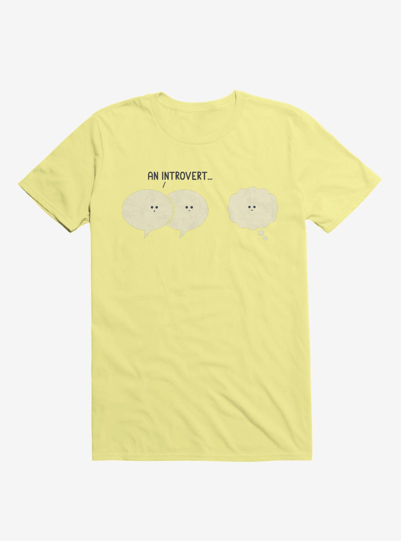 An Introvert... Speech And Thought Bubbles Corn Silk Yellow T-Shirt, CORN SILK, hi-res