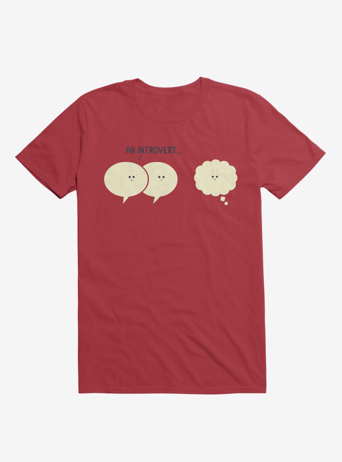 An Introvert... Speech And Thought Bubbles Red T-Shirt, RED, hi-res