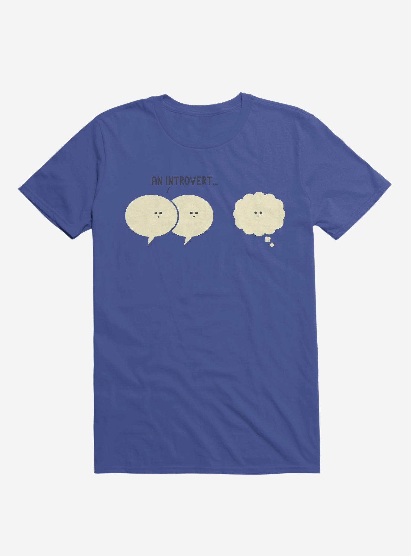 An Introvert... Speech And Thought Bubbles Royal Blue T-Shirt, ROYAL, hi-res