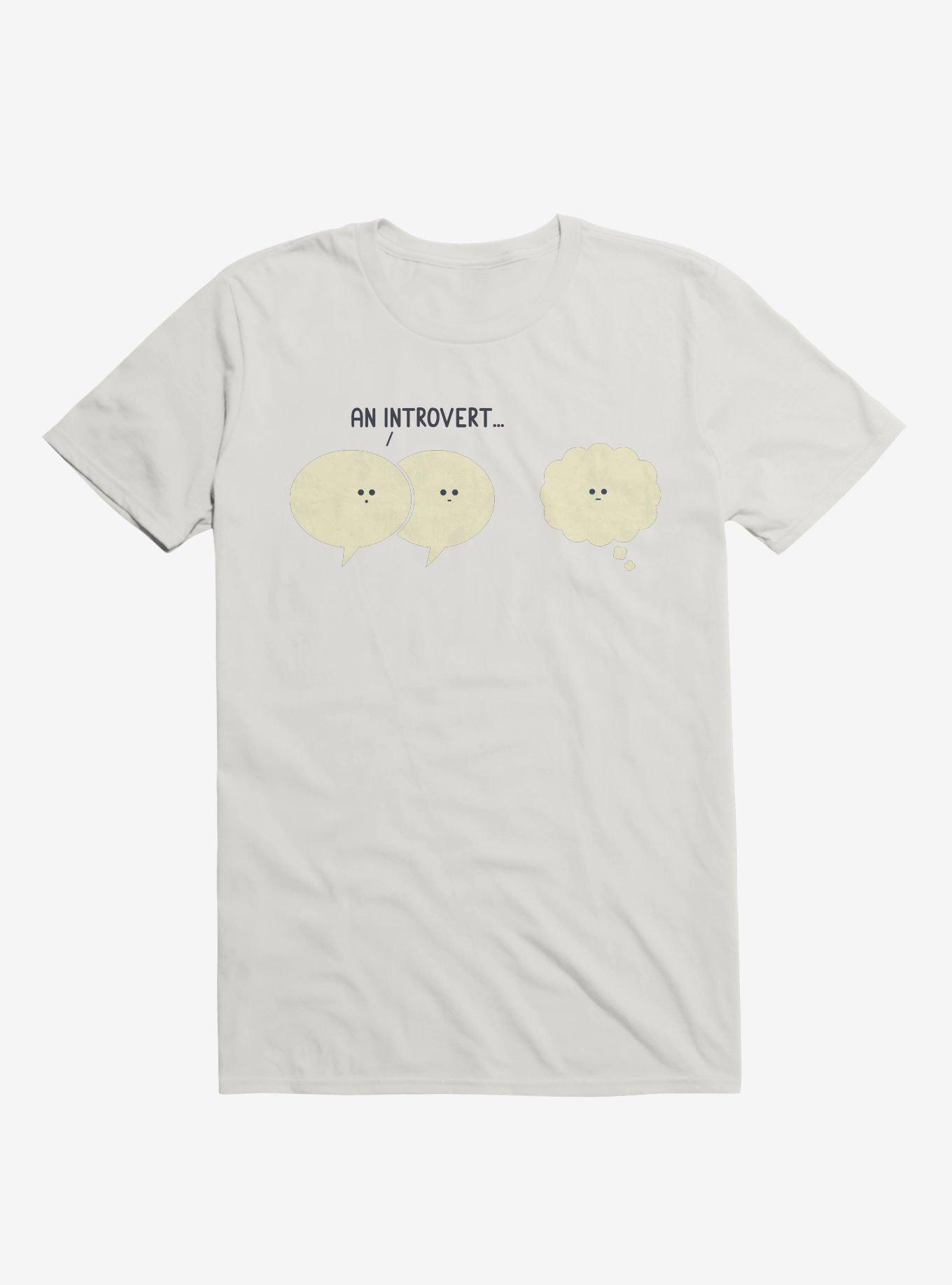 An Introvert... Speech And Thought Bubbles White T-Shirt, WHITE, hi-res