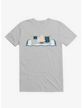 Penguin With Narwhals Laundry Day Ice Grey T-Shirt, , hi-res