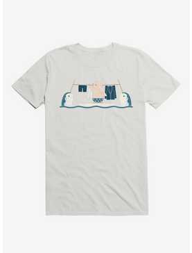 Penguin With Narwhals Laundry Day White T-Shirt, , hi-res