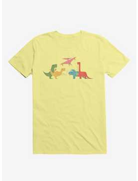 Dinos Eating Pizza Corn Silk Yellow T-Shirt, , hi-res