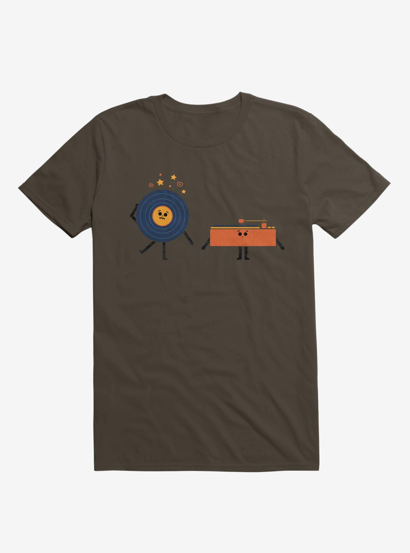 Dizzy Record With Record Player Brown T-Shirt, , hi-res