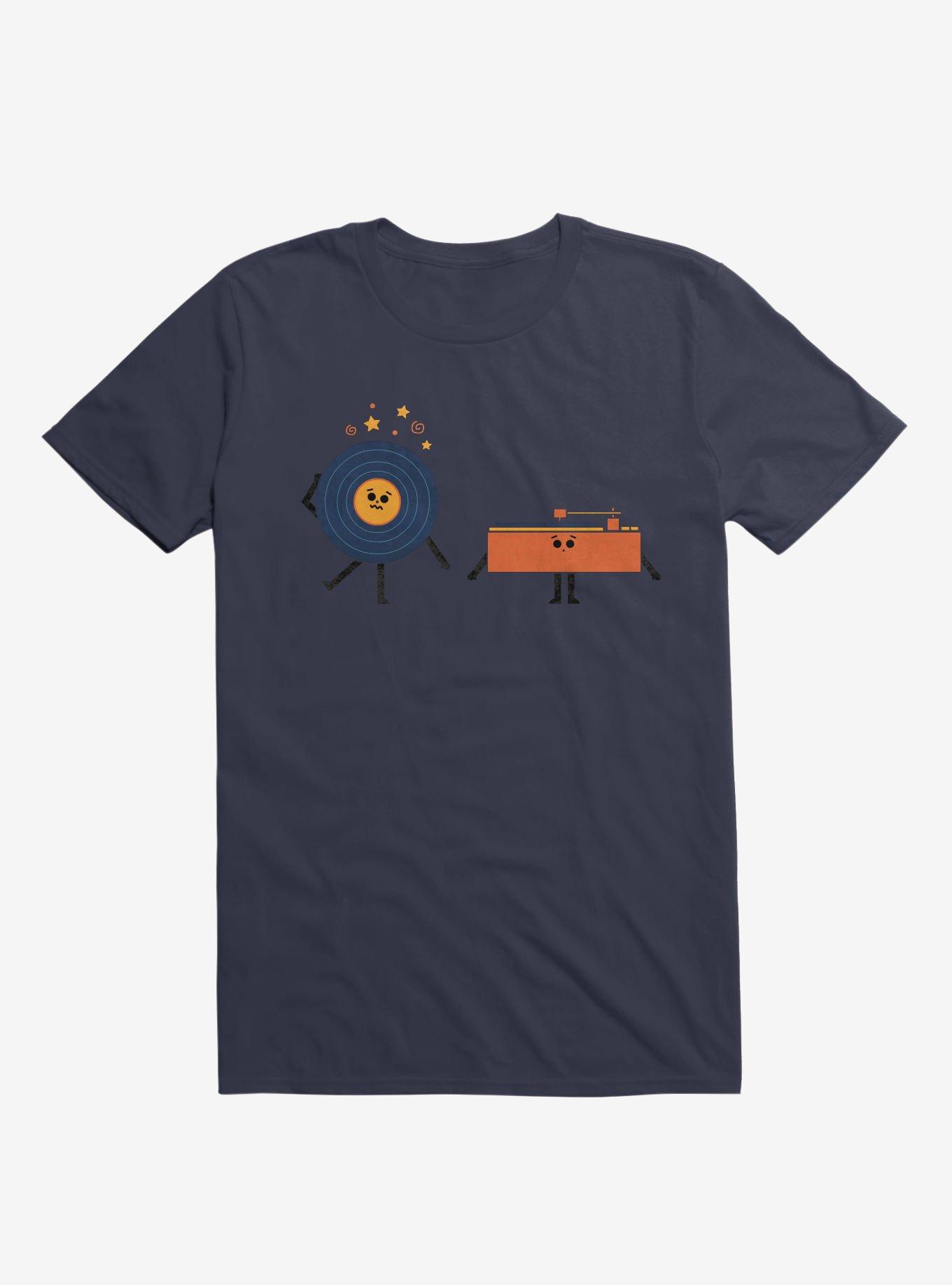 Dizzy Record With Record Player Navy Blue T-Shirt, , hi-res