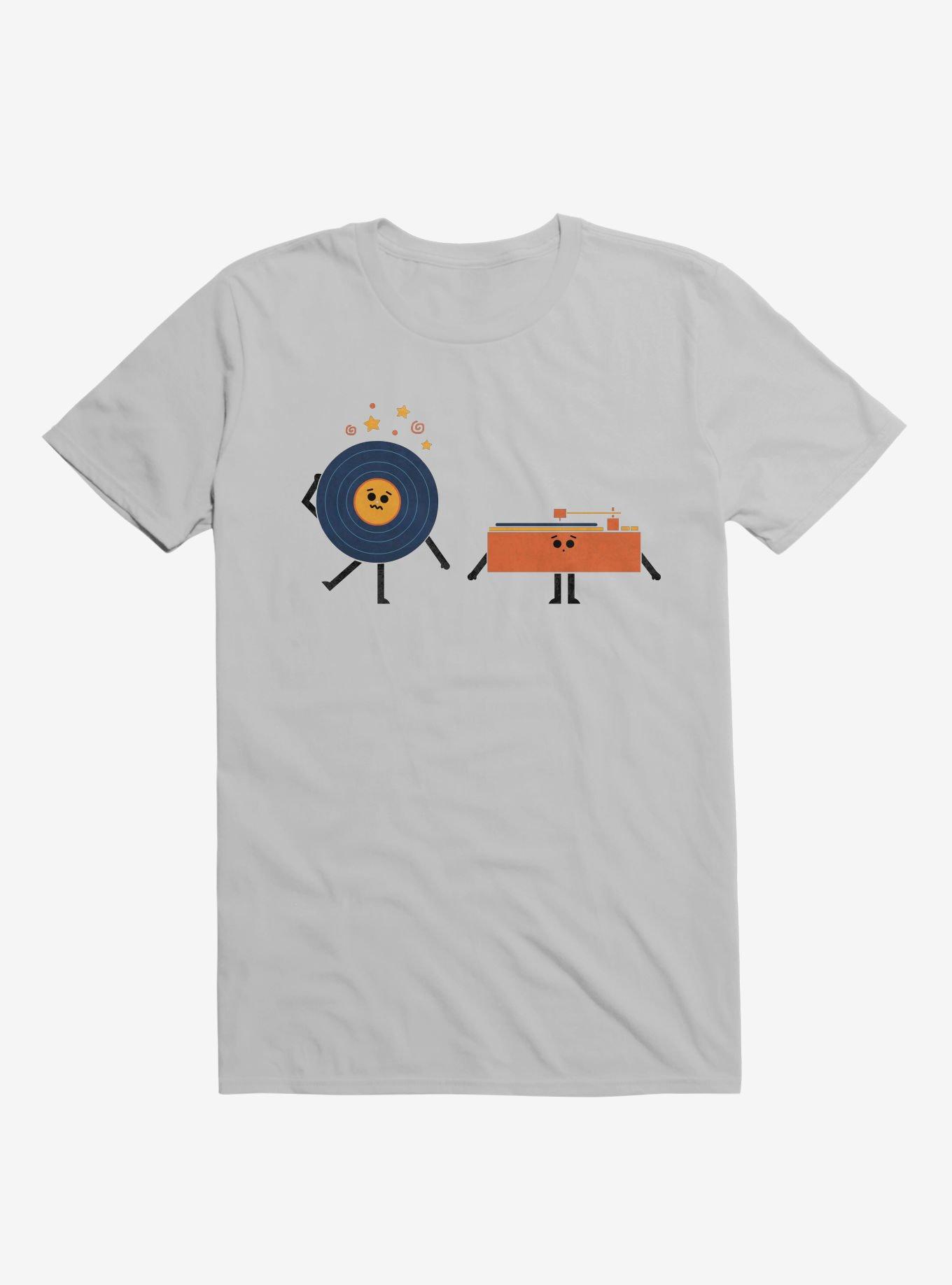 Dizzy Record With Record Player Ice Grey T-Shirt, ICE GREY, hi-res