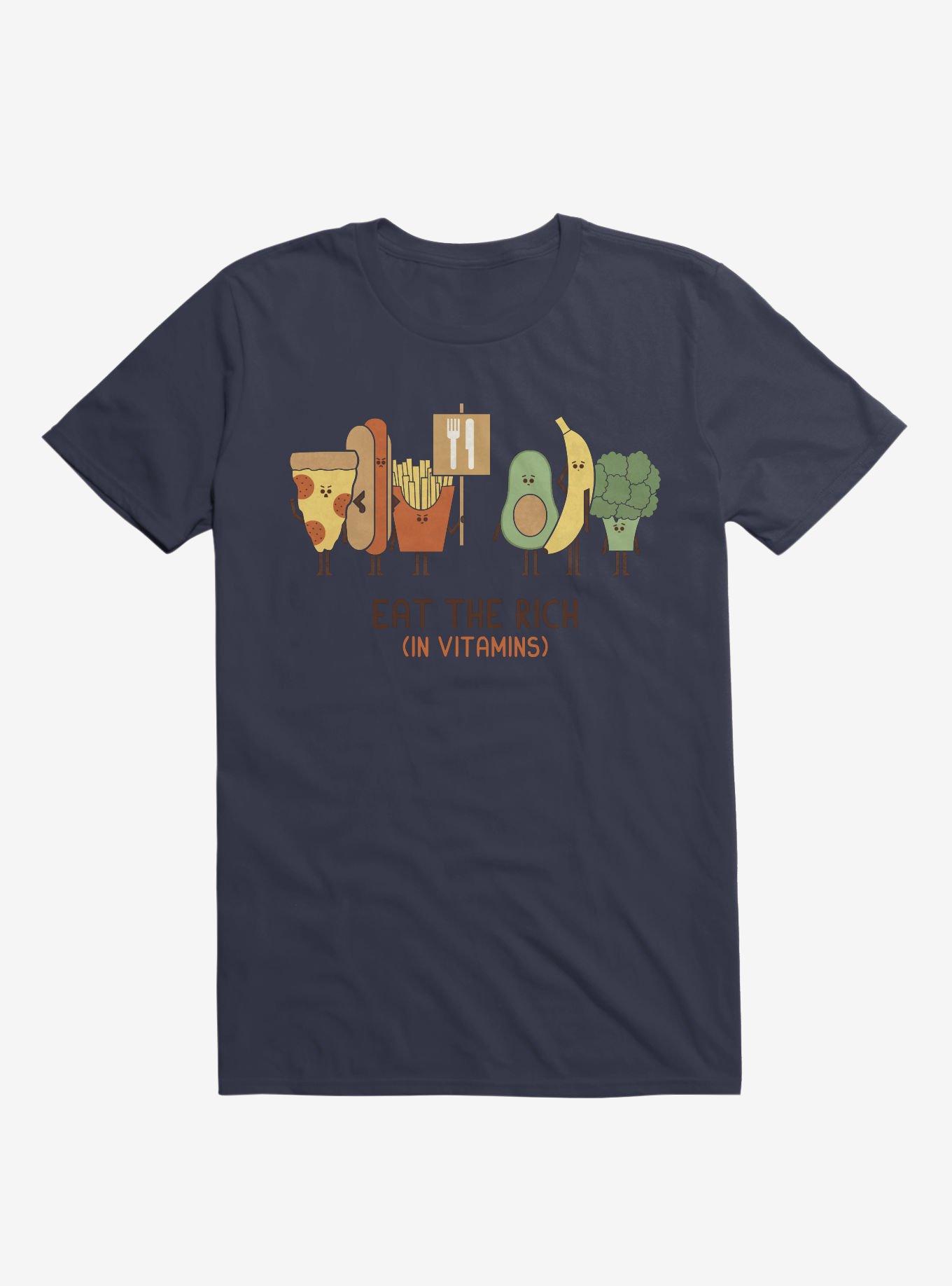 Eat The Rich (In Vitamins) Food Navy Blue T-Shirt, , hi-res