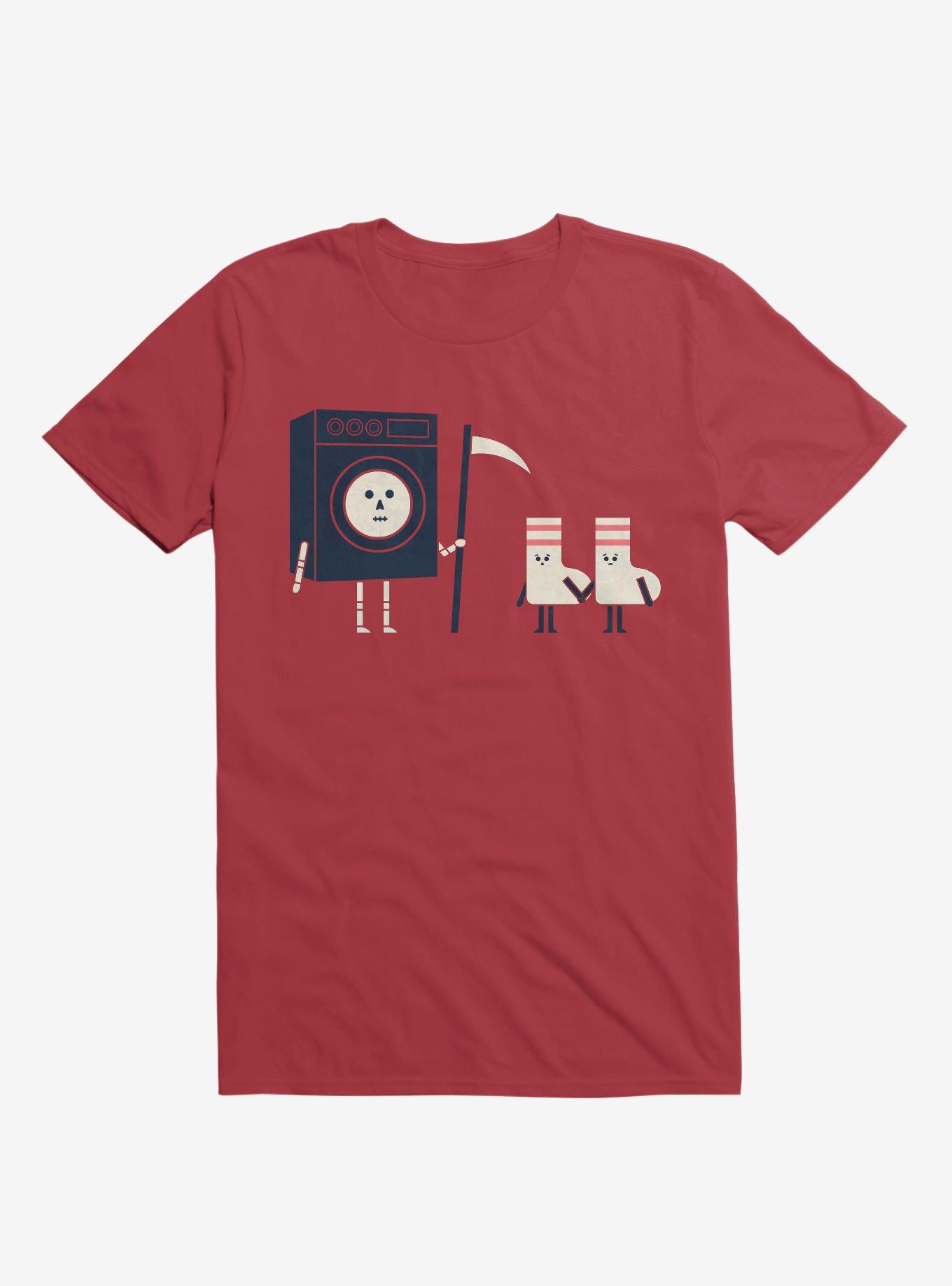 Grim Washer Vs. Socks Red T-Shirt, RED, hi-res