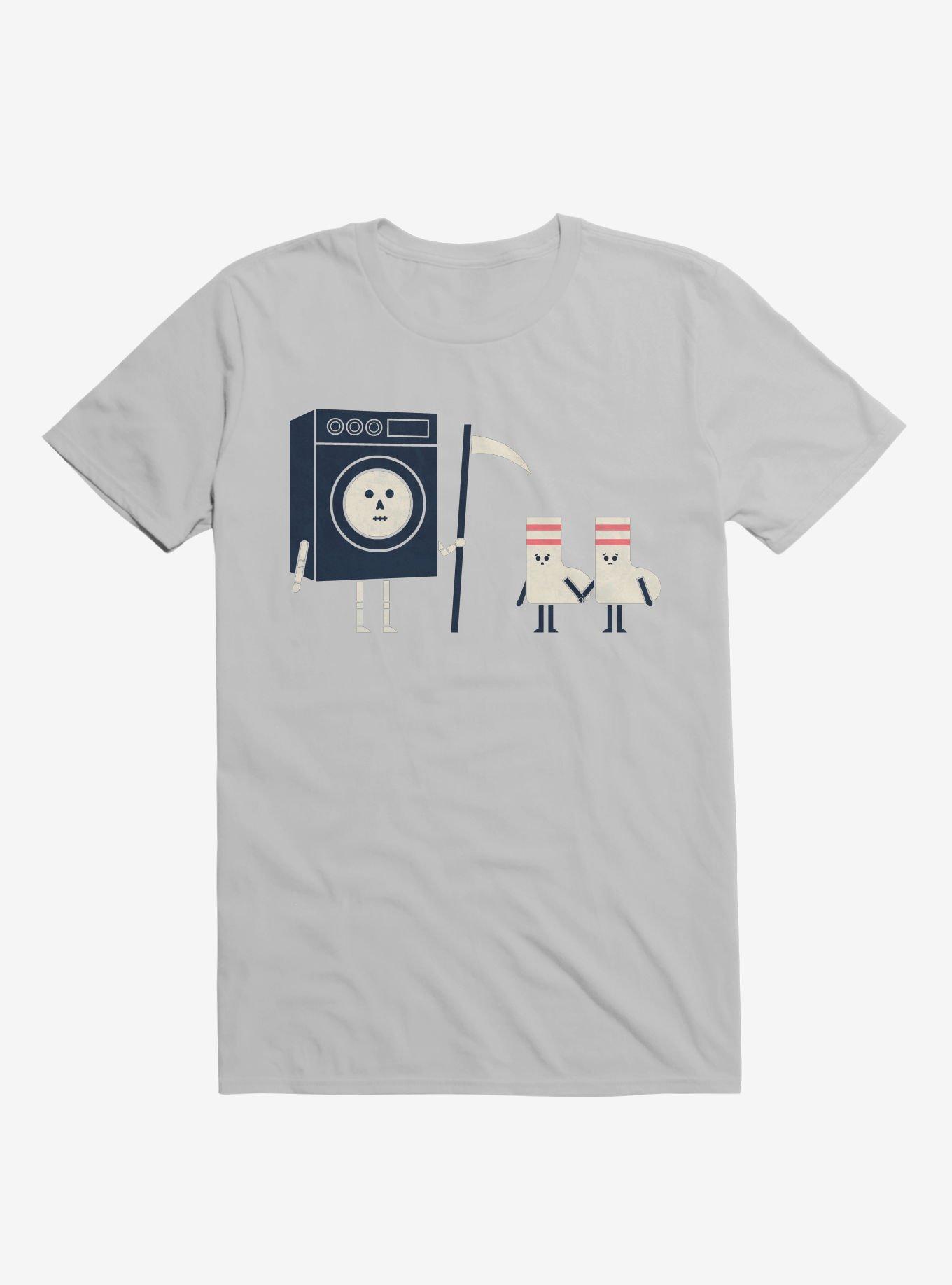 Grim Washer Vs. Socks Ice Grey T-Shirt, ICE GREY, hi-res