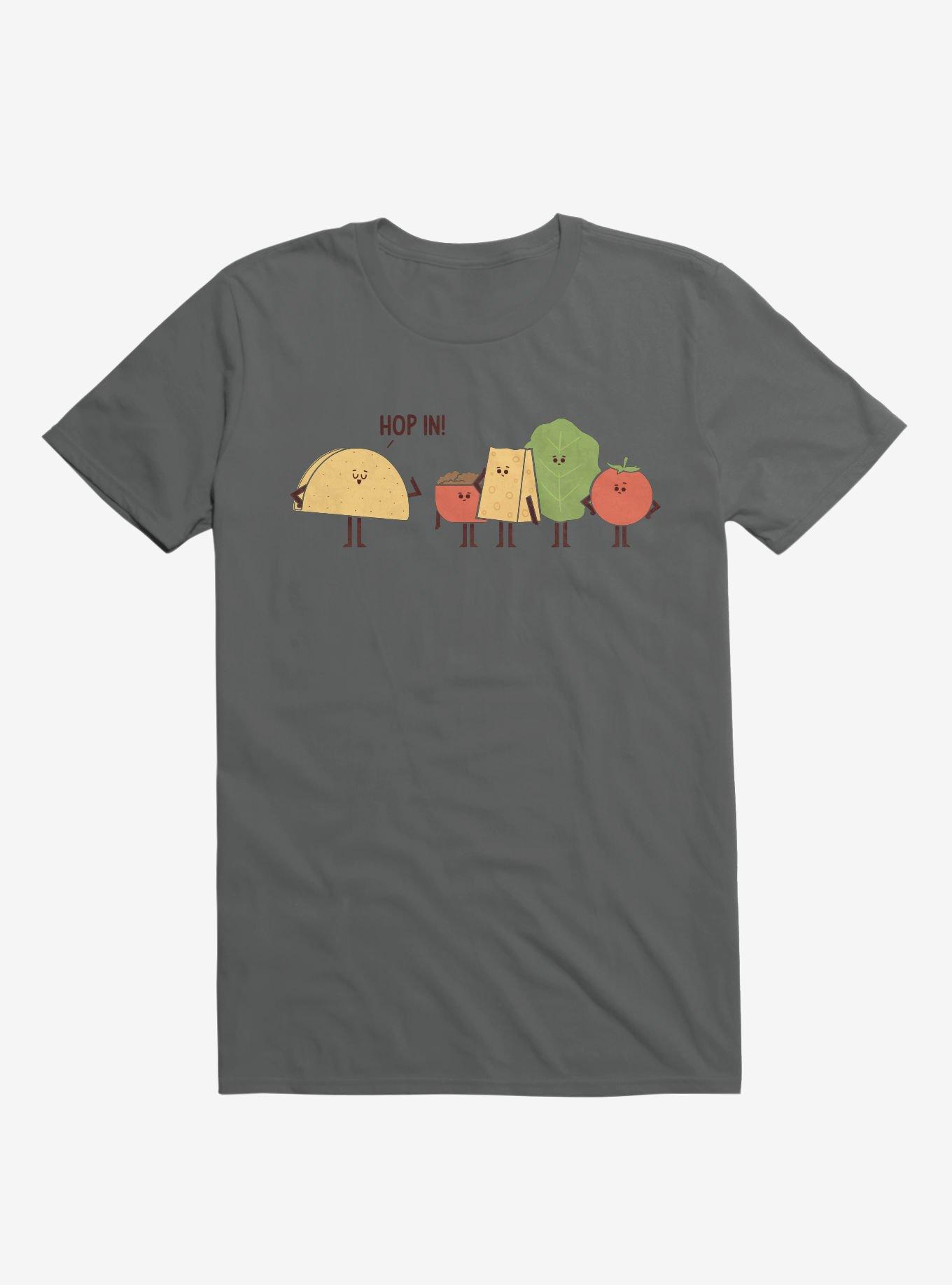 Taco Hop In! Fixings Charcoal Grey T-Shirt, CHARCOAL, hi-res