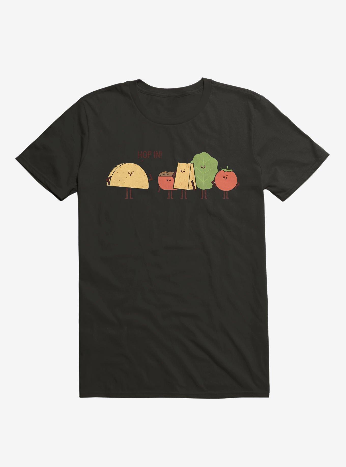 Taco Hop In! Fixings Black T-Shirt, BLACK, hi-res