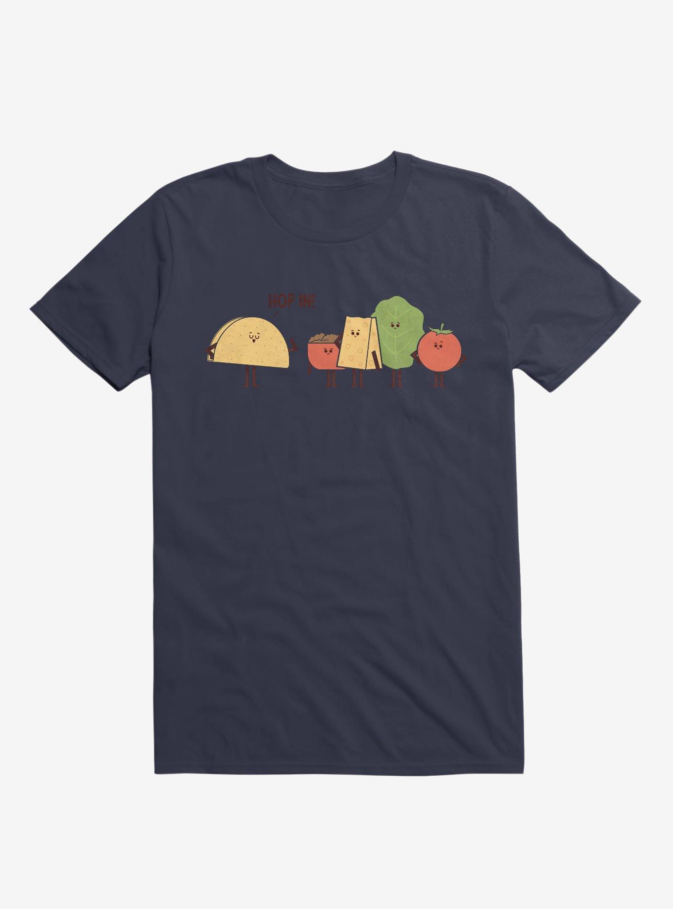 Taco Hop In! Fixings Navy Blue T-Shirt, NAVY, hi-res