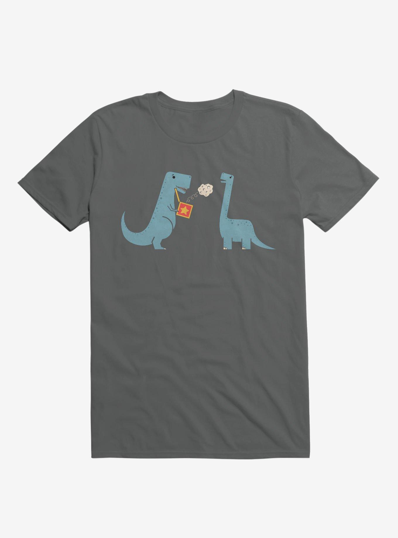 Meteor Jack In The Box Dinosaurs Charcoal Grey T-Shirt, , hi-res