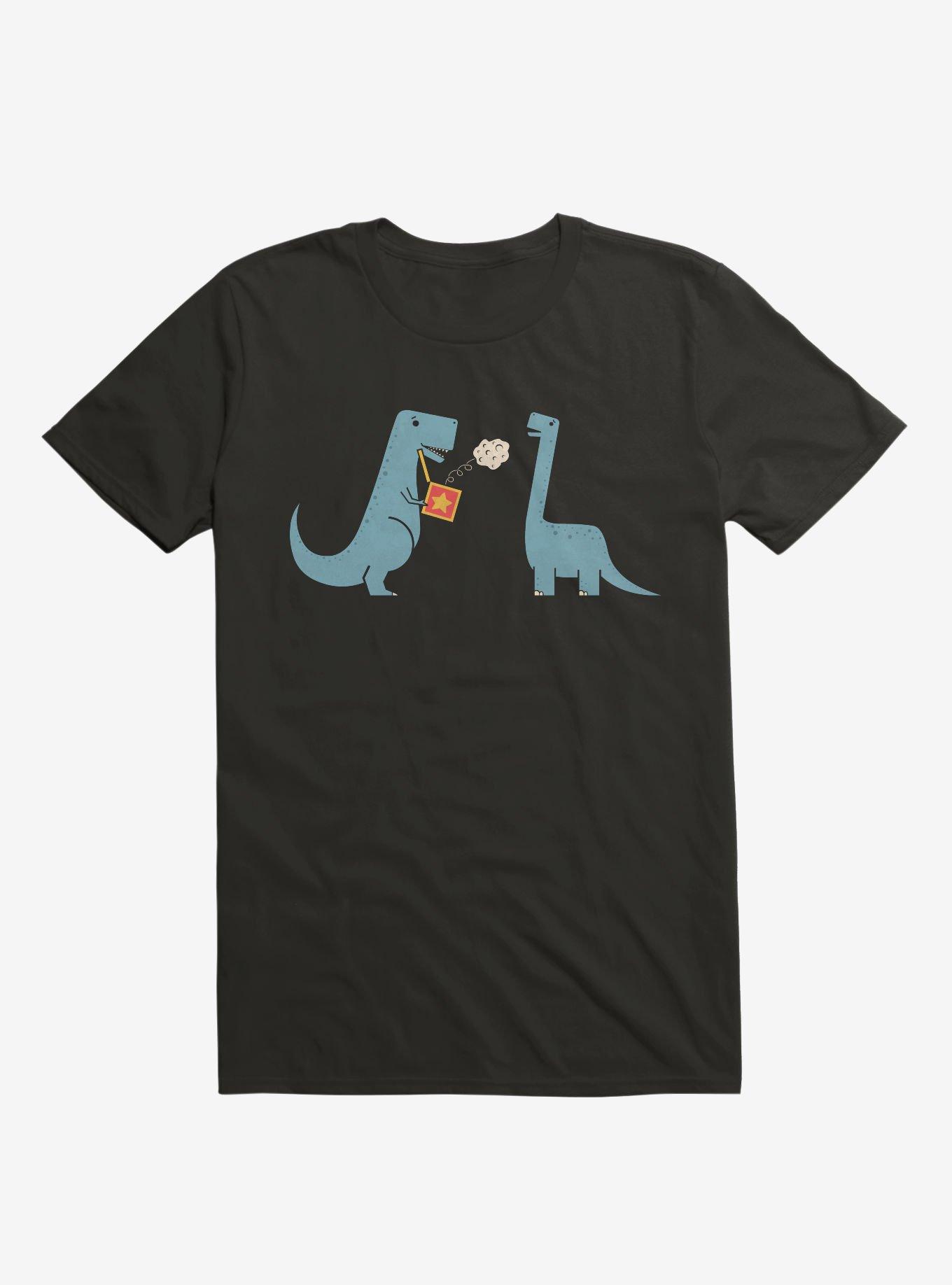 Meteor Jack In The Box Dinosaurs Black T-Shirt, BLACK, hi-res