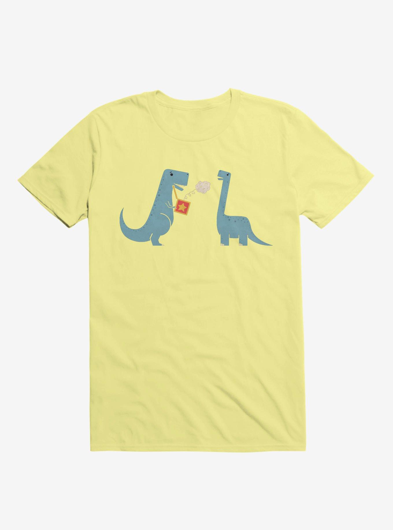 Meteor Jack In The Box Dinosaurs Corn Silk Yellow T-Shirt, CORN SILK, hi-res