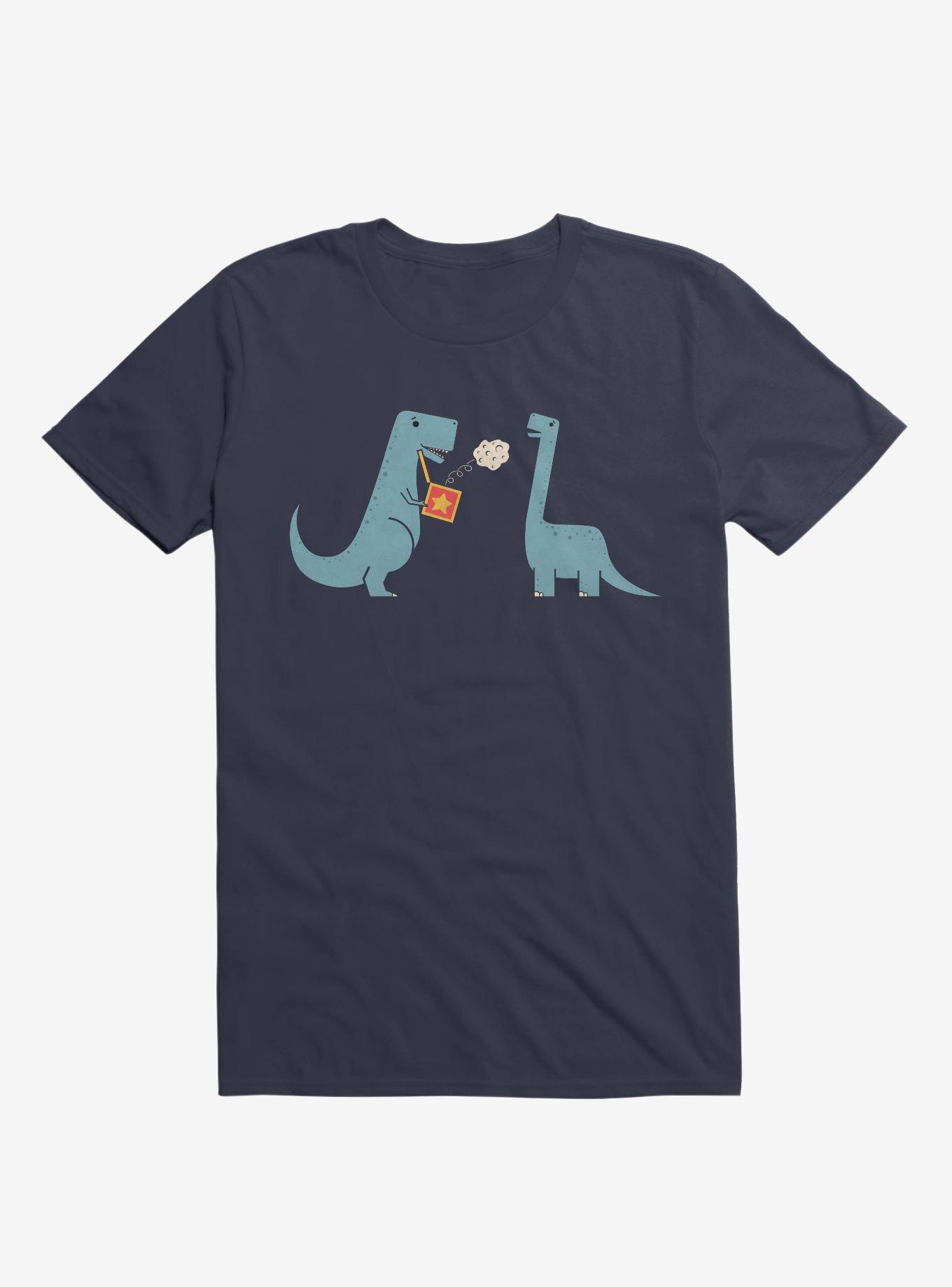 Meteor Jack In The Box Dinosaurs Navy Blue T-Shirt, NAVY, hi-res