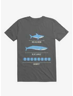 The Longest Things Megalodon, Blue Whale, Monday Charcoal Grey T-Shirt, , hi-res