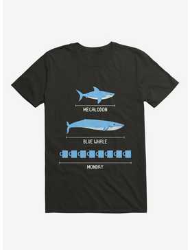 The Longest Things Megalodon, Blue Whale, Monday Black T-Shirt, , hi-res