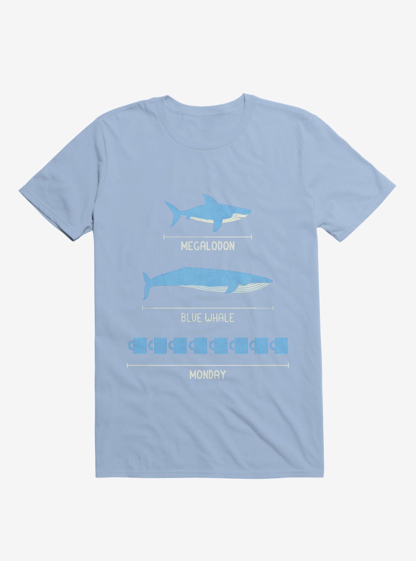 The Longest Things Megalodon, Blue Whale, Monday Light Blue T-Shirt, LIGHT BLUE, hi-res