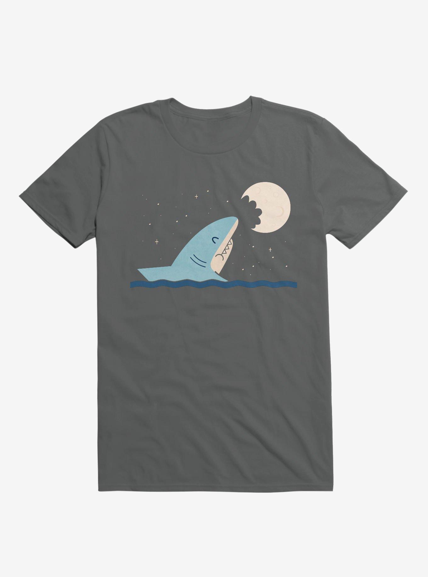 Shark Moon Bite Charcoal Grey T-Shirt, CHARCOAL, hi-res