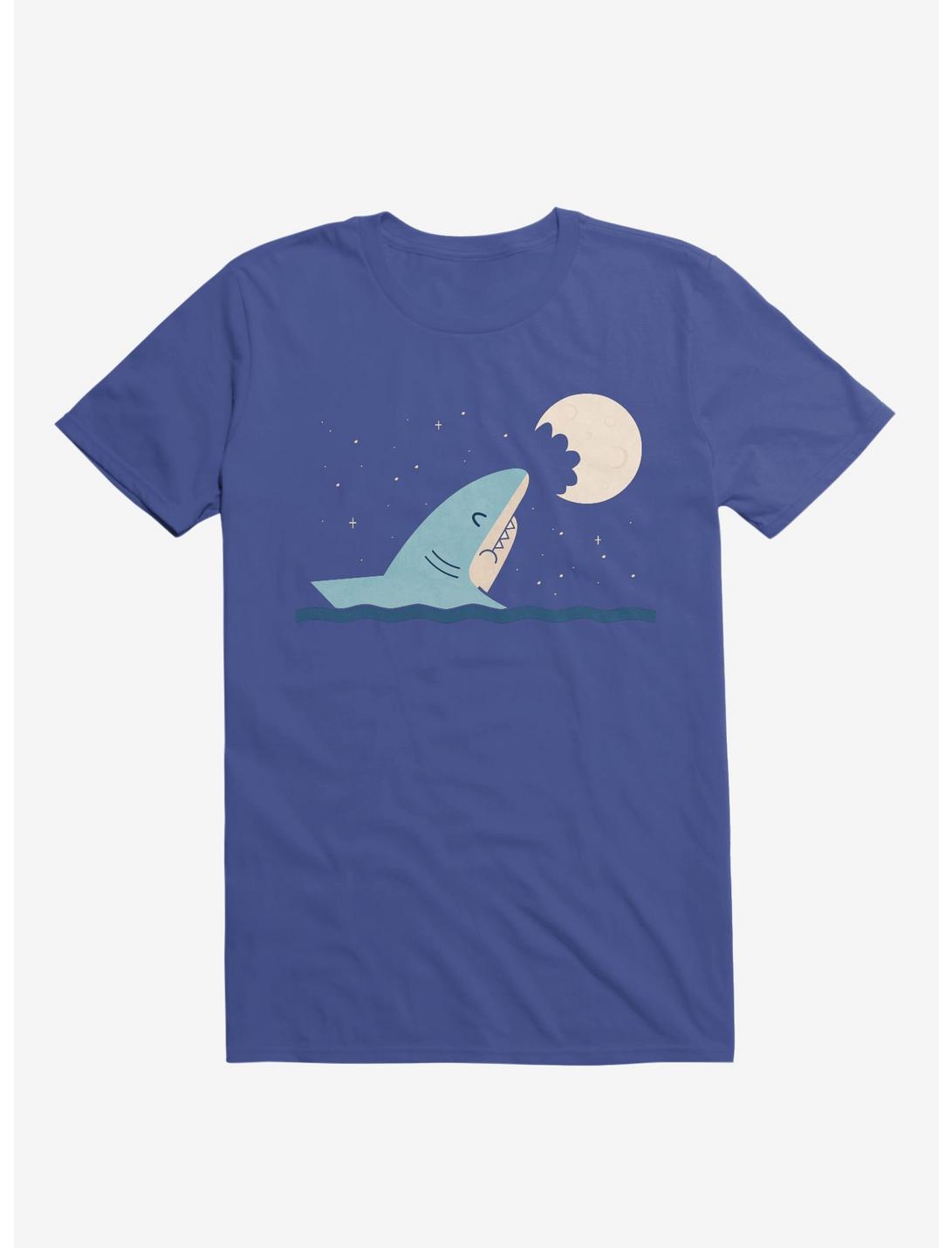Shark Moon Bite Royal Blue T-Shirt, ROYAL, hi-res