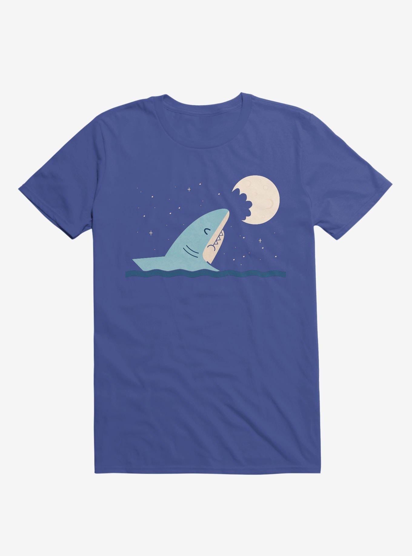 Shark Moon Bite Royal Blue T-Shirt, , hi-res