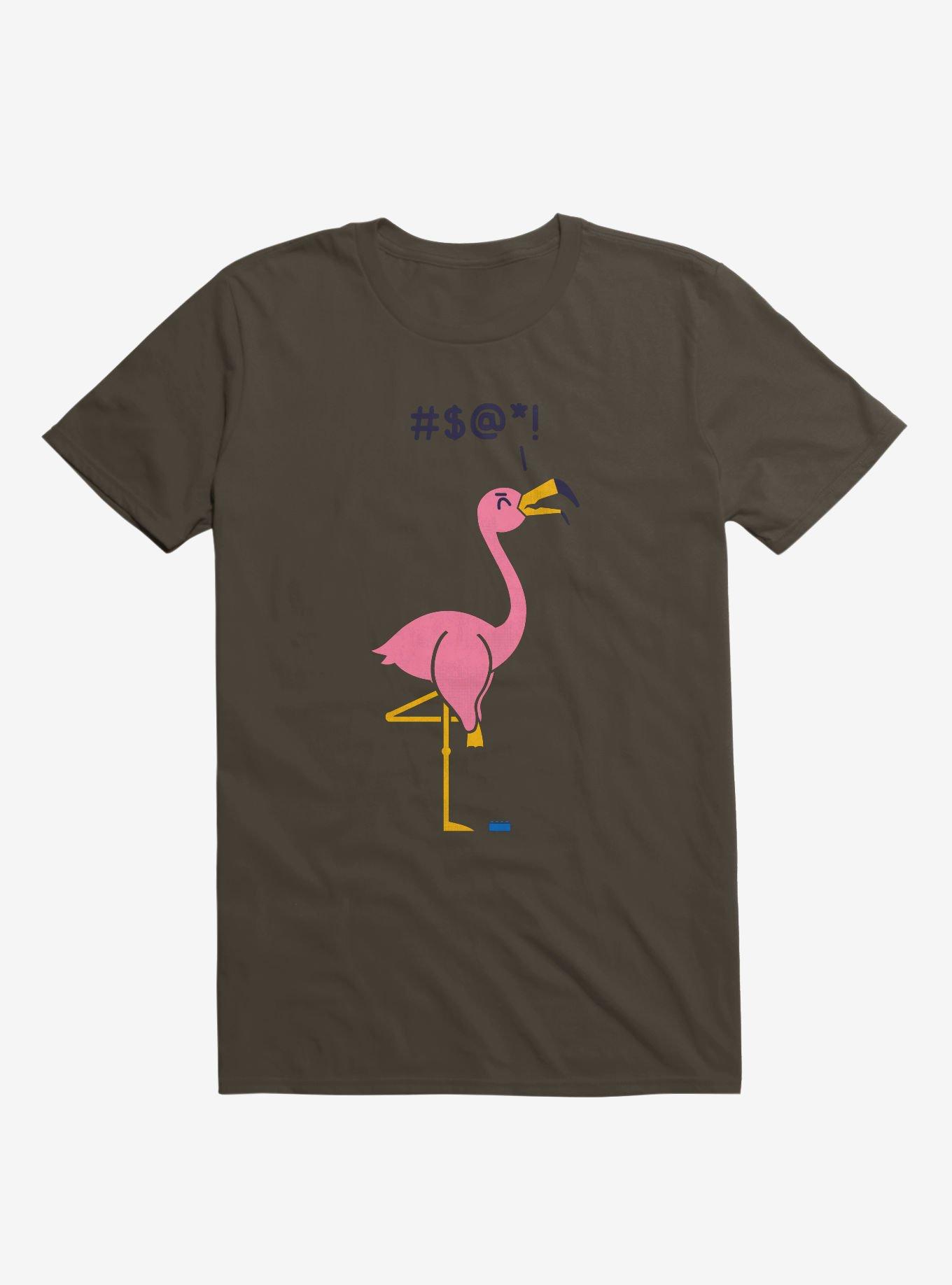Ouch! Flamingo Brown T-Shirt, , hi-res