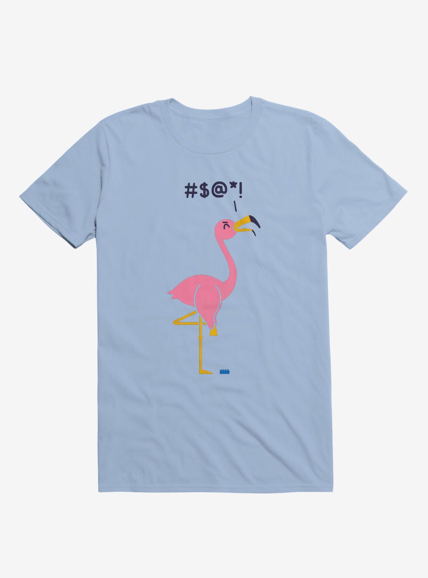 Ouch! Flamingo Light Blue T-Shirt, LIGHT BLUE, hi-res