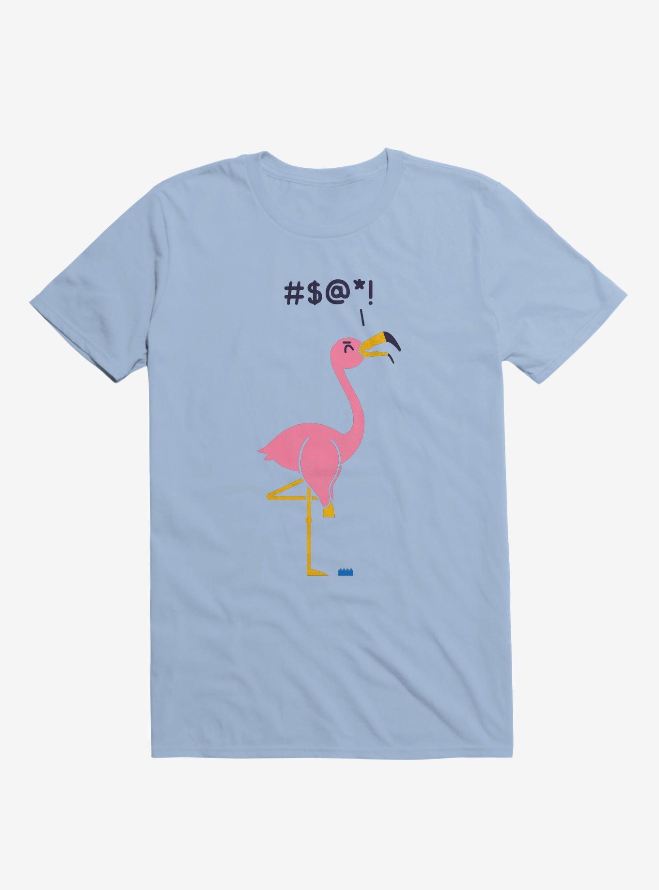 Ouch! Flamingo Light Blue T-Shirt, , hi-res