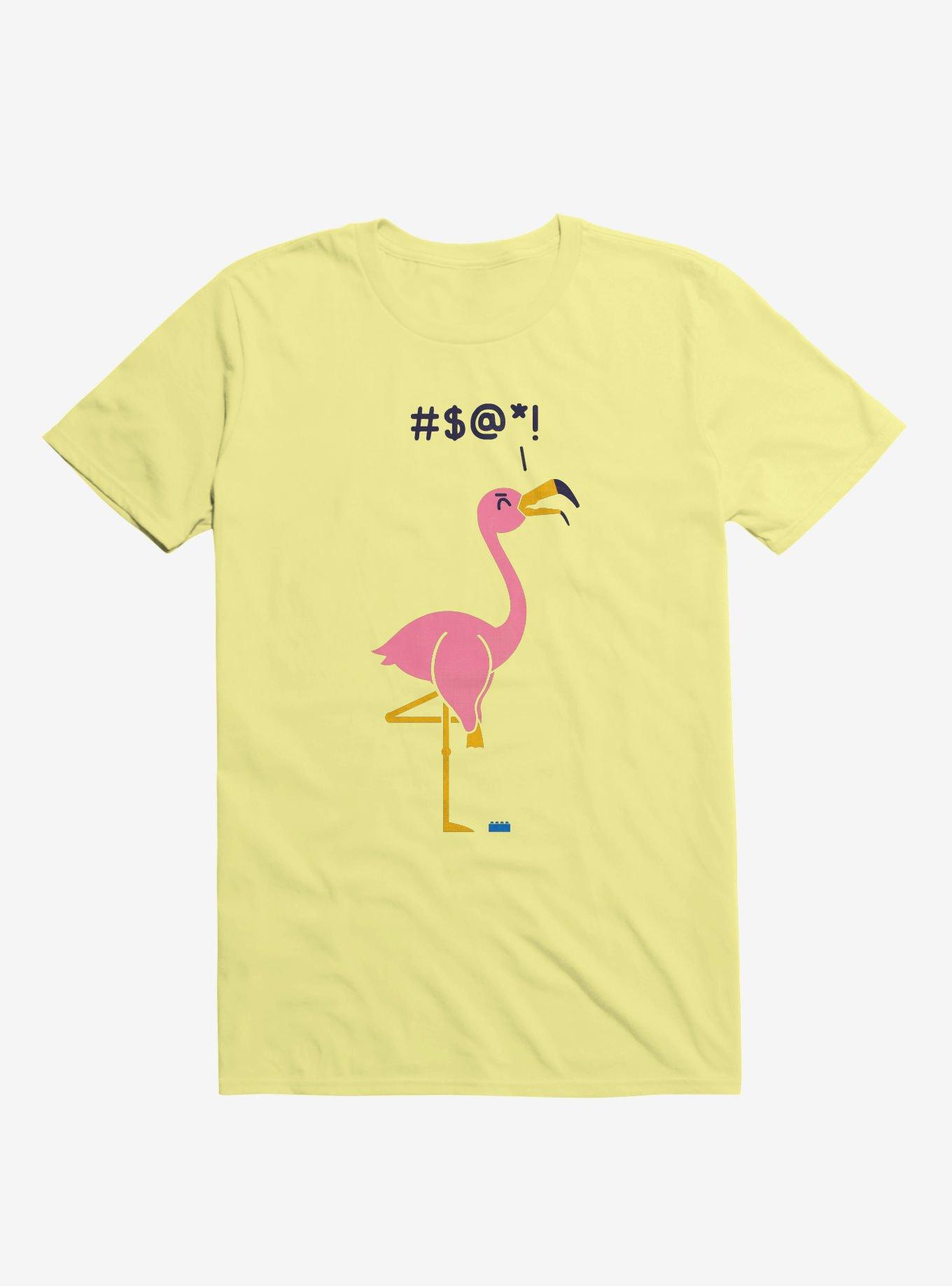 Ouch! Flamingo Corn Silk Yellow T-Shirt, , hi-res