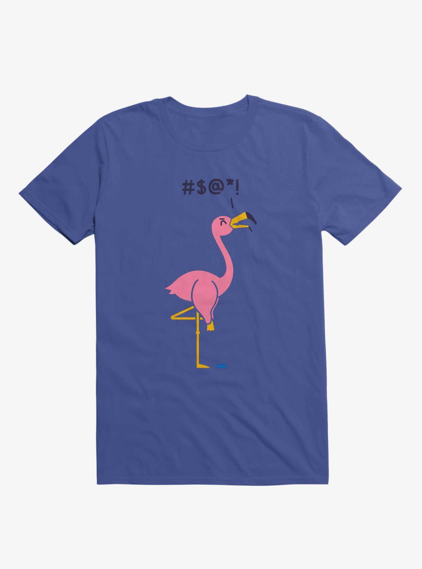 Ouch! Flamingo Royal Blue T-Shirt, , hi-res